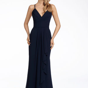 Hayley Paige Bridesmaid Indigo Strappy A-Line Sz 6